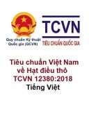 Tiêu chuẩn Việt Nam về Hạt điều thô (TCVN 12380:2018) phiên bản tiếng Việt